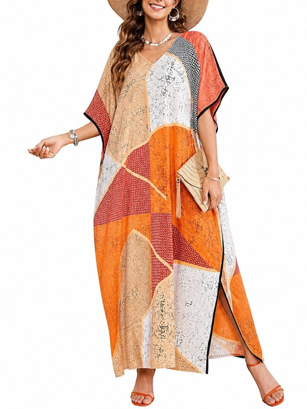 Gypsie Blu Women Caftan Dress Stylish Printed Maxi Cover Up Dresses for Party